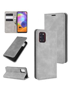 Samsung Galaxy A31 Super Soft Leather Flip Cover Phone Case Dual Invisible Magnets Snap