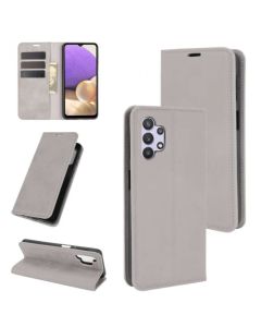 Samsung Galaxy A32 Super Soft Leather Flip Cover Phone Case Dual Invisible Magnets Snap