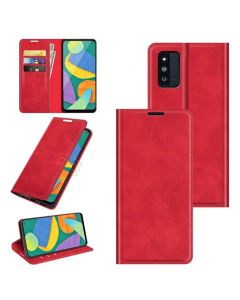 Samsung Galaxy F52 5G Super Soft Leather Flip Cover Phone Case Dual Invisible Magnets Snap