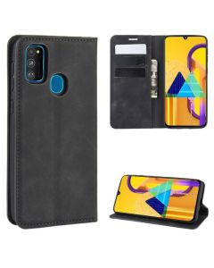 Samsung Galaxy M30s Super Soft Leather Flip Cover Phone Case Dual Invisible Magnets Snap