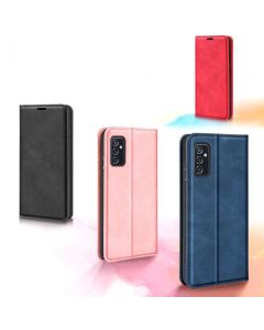 Samsung Galaxy M52 5G Super Soft Leather Flip Cover Phone Case Dual Invisible Magnets Snap
