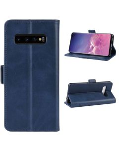 Samsung Galaxy S10 Plus Flip Cover Leather Wallet Case with Dual Magnetic Closure