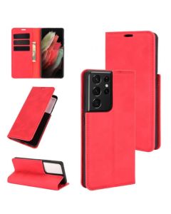 Samsung Galaxy S21 Ultra Super Soft Leather Flip Cover Phone Case Dual Invisible Magnets Snap