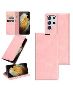 Samsung Galaxy S22 Ultra Super Soft Leather Flip Cover Phone Case Dual Invisible Magnets Snap