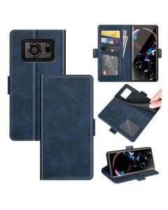 Sharp Aquos R6 Flip Cover Leather Wallet Case with Dual Magnetic Closure