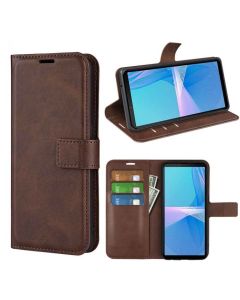 Sony Xperia 10 IV Flip Cover Leather Wallet Case with Rectangle Magnetic Snap