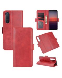 Sony Xperia 5 II Flip Cover Leather Wallet Case with Dual Magnetic Closure