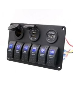 Switch Panel Voltmeter indicator Cigar lighter power socket dual USB outlets
