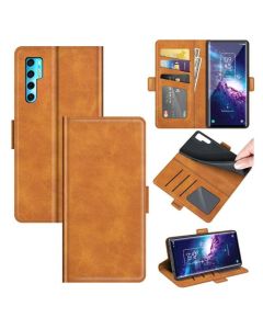 TCL 20 Pro 5G Flip Cover Leather Wallet Case with Dual Magnetic Closure
