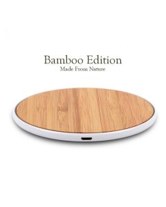 Wireless Charger Bamboo Qi Charging Pad Ultra Slim & Sleep-Friendly