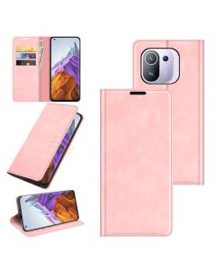Xiaomi Mi 11 Pro Super Soft Leather Flip Cover Phone Case Dual Invisible Magnets Snap