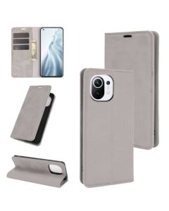 Xiaomi Mi 11 Super Soft Leather Flip Cover Phone Case Dual Invisible Magnets Snap