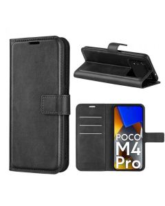 Xiaomi Poco M4 Pro 4G Flip Cover Leather Wallet Case with Rectangle Magnetic Snap