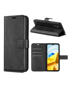 Xiaomi Poco M5 Flip Cover Leather Wallet Case with Rectangle Magnetic Snap