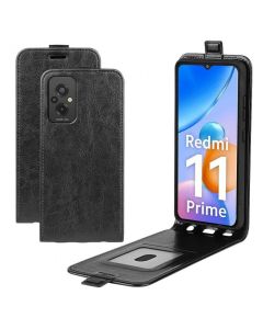 Xiaomi Redmi 11 Prime 4G Leather Flip Phone Case Flip Cover Vertical Open Wallet Case