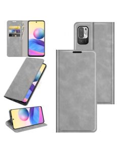 Xiaomi Redmi Note 10 5G Super Soft Leather Flip Cover Phone Case Dual Invisible Magnets Snap