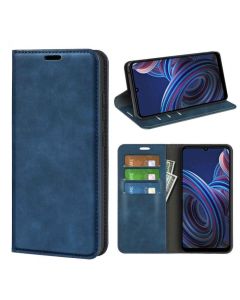 ZTE Blade A72 5G Super Soft Leather Flip Cover Phone Case Dual Invisible Magnets Snap