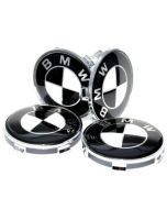 4pcs BMW 68mm All Black Car Wheel Center Logo Cap Emblem Auto Logo Badge Chrome Emblem Badge
