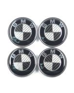 4pcs BMW 68mm Carbon Fiber Car Wheel Center Logo Cap Emblem Auto Logo Badge Chrome Emblem Badge
