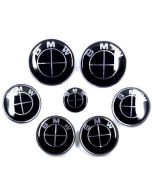  7pcslot New BMW Full Black Emblem Logo Badge Set 8274mm