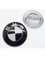 BMW 78mm Black/White TRUNK EMBLEM 2Pin LOGO for E38 E65 E66 E31 E53 Z3 MZ3 BADGE