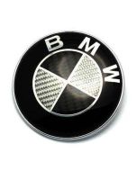 NEW High Quality really carbon fiber BMW EMBLEM 2 Pins LOGO FRONT HOOD REAR TRUNK BADGE ROUNDEL 82MM