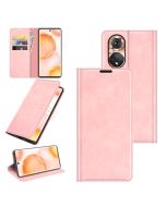 Honor 50 Super Soft Leather Flip Cover Phone Case Dual Invisible Magnets Snap
