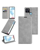 Realme C21Y Super Soft Leather Flip Cover Phone Case Dual Invisible Magnets Snap