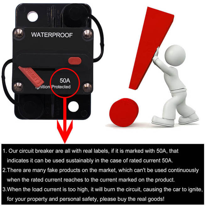 Weatherproof Circuit Breakers with Switch Ignition Protected Panel Mount Manual Reset E99