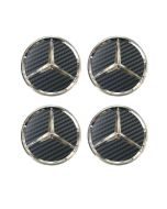 4pcs New Carbon MERCEDES BENZ 75MM 3INCH Wheel Center Caps HUB Caps for ML SL CLK SLK