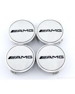 4pcs New Silver AMG LOGO MERCEDES BENZ 75MM 3INCH Wheel Center Caps HUB Caps for ML SL CLK SLK

