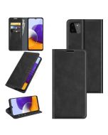 Samsung Galaxy A22 5G (SM-A226B) Super Soft Leather Flip Cover Phone Case Dual Invisible Magnets Snap