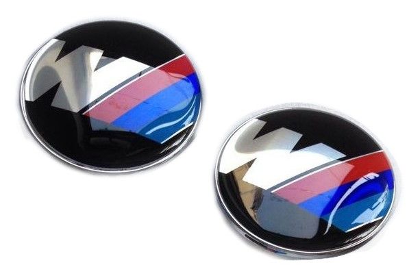 2PCS 82mm New BMW M EMBLEM FRONT HOOD Emblem REAR