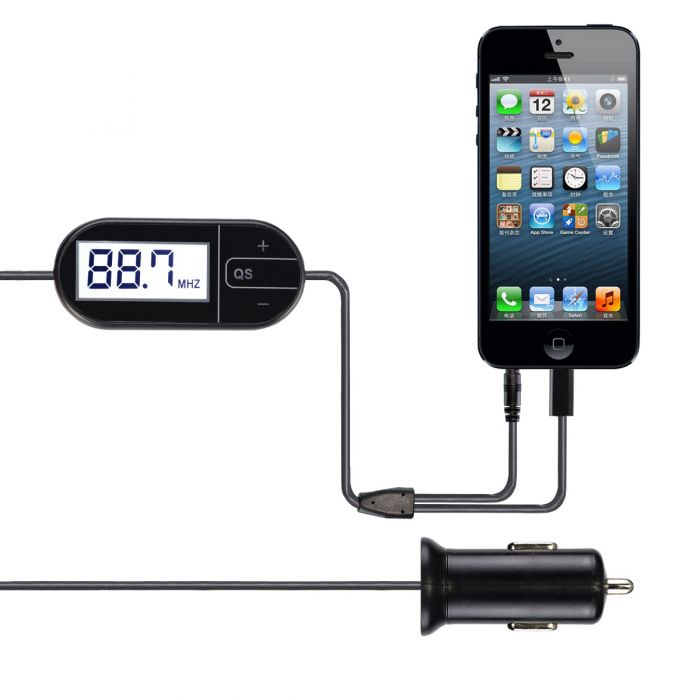 FM Transmitter for Phone/MP3/PAD with 3.5mm AUX TTLET