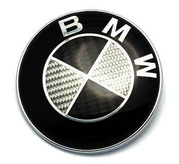 Carbon Fiber Roundel Decal Sticker Emblem overlay fits all BMW Hood + Trunk  5pcs