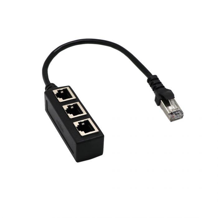 RJ45 male to 3-port RJ45 female Ethernet Extension Hub Ethernet cord  Extender