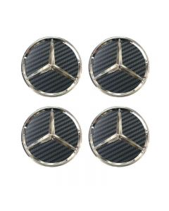 4pcs New Carbon MERCEDES BENZ 75MM 3INCH Wheel Center Caps HUB Caps for ML SL CLK SLK