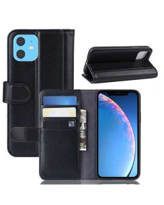 iPhone 11 Phone Case Wallet Flip Cover Folio Genuine Leather Case Stand Display Card Pocket