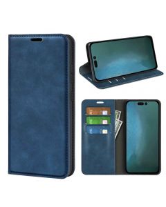 iPhone 14 Pro Super Soft Leather Flip Cover Phone Case Dual Invisible Magnets Snap