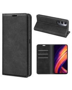 Motorola moto edge X30 Super Soft Leather Flip Cover Phone Case Dual Invisible Magnets Snap