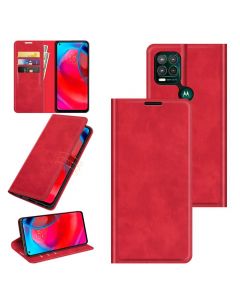Motorola Moto G Stylus 5G Super Soft Leather Flip Cover Phone Case Dual Invisible Magnets Snap