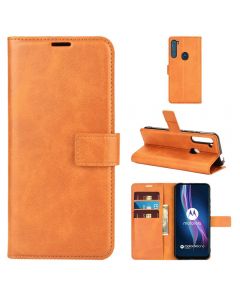 Motorola One Fusion Plus Flip Cover Leather Wallet Case with Rectangle Magnetic Snap