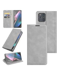 OPPO Find X3 Pro /OPPO Find X3 Super Soft Leather Flip Cover Phone Case Dual Invisible Magnets Snap