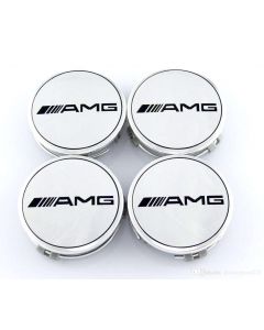 4pcs New Silver AMG LOGO MERCEDES BENZ 75MM 3INCH Wheel Center Caps HUB Caps for ML SL CLK SLK
