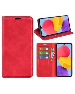 Samsung Galaxy M13 Super Soft Leather Flip Cover Phone Case Dual Invisible Magnets Snap
