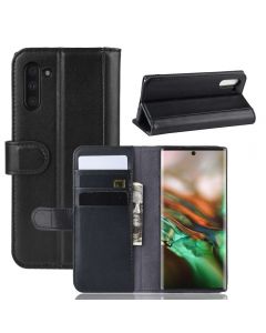 Samsung Galaxy Note 10 Phone Case Wallet Flip Cover Folio Genuine Leather Case Stand Display Card Pocket