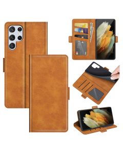 Samsung Galaxy S22 Ultra Flip Cover Leather Wallet Case with Dual Magnetic Closure