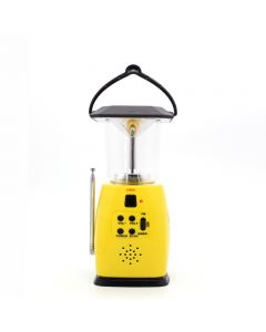 Solar Power Emergency Hand Crank FM Auto Radio LED Camp light Power Bank