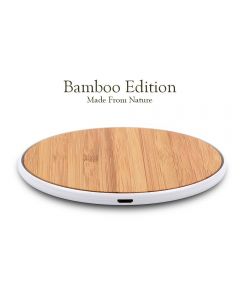 Wireless Charger Bamboo Qi Charging Pad Ultra Slim & Sleep-Friendly