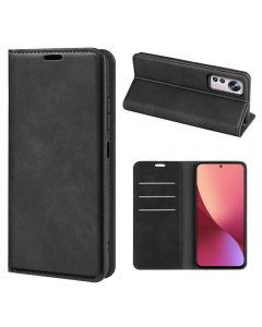 Xiaomi 12 Pro Super Soft Leather Flip Cover Phone Case Dual Invisible Magnets Snap
